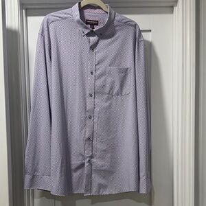 Johnston & Murphy Lavender Microprint Button-Down Dress Shirt